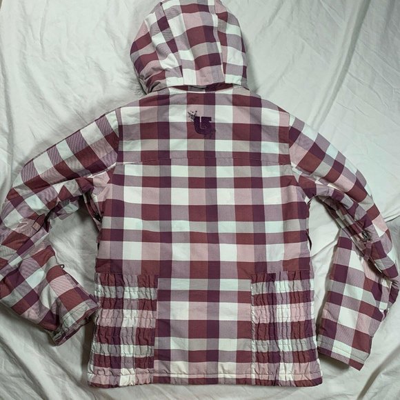 Burton Geo 3/2 Insulated Plaid Snowboarding Jacket Dusty Rose - Picture 6 of 12